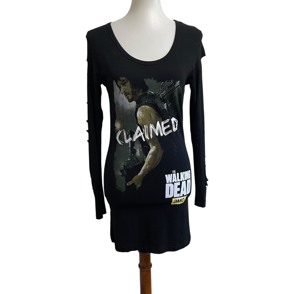 The Walking Dead Daryl Dixon Claimed Long Sleeve T-Shirt Dress Women's M Black